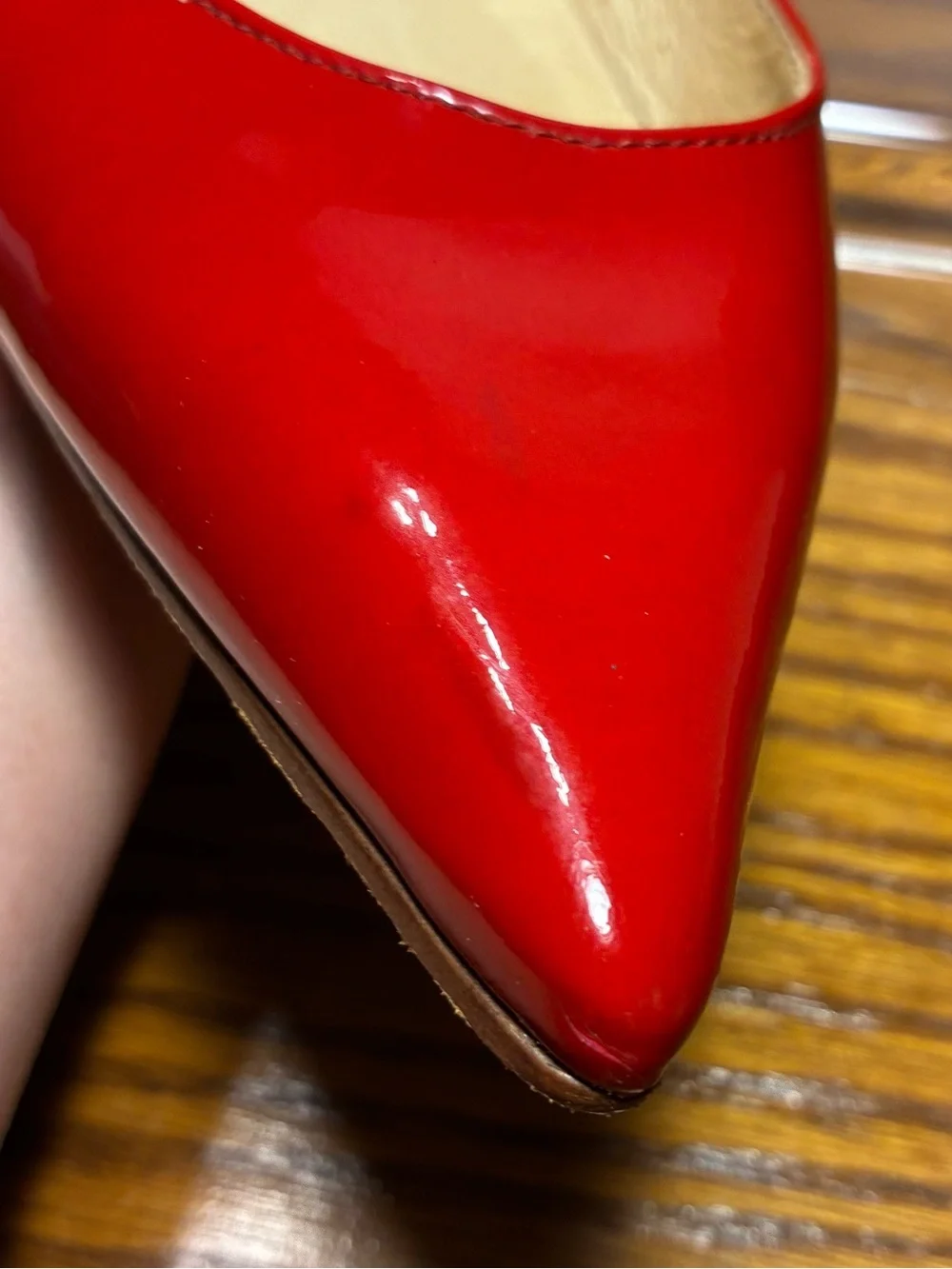 Boutique 58 Red Patent Leather Stacked Wedge Heels Made in Brazil Size 8